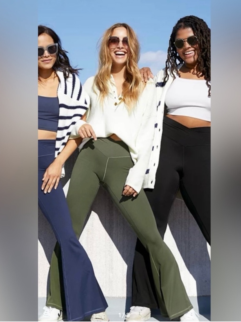OFFLINE By Aerie Real Me High Waisted Crossover Flare Legging Green Small